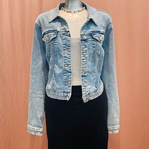 Wax Jean Light Blue Denim Jacket with Button Front